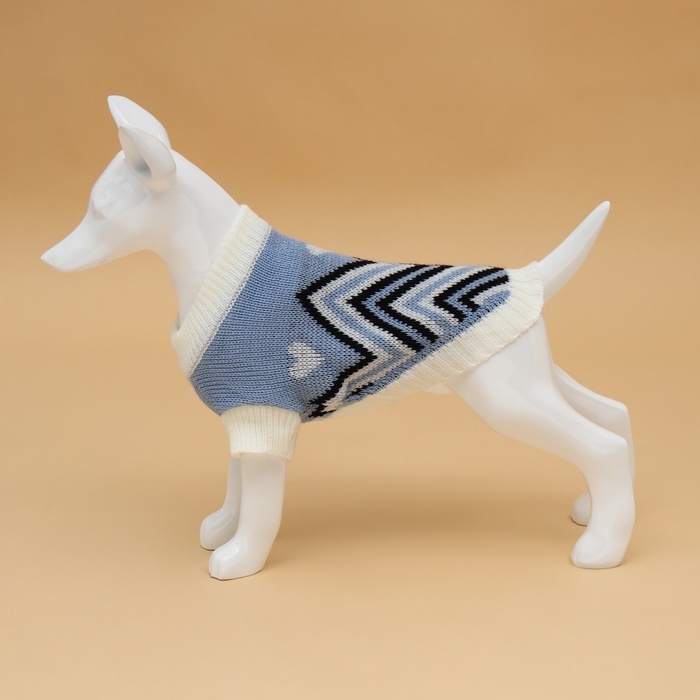 Свитер  Свитер "Волна", S (ДС 23, ОШ 23, ОГ 26-45 см), голубой