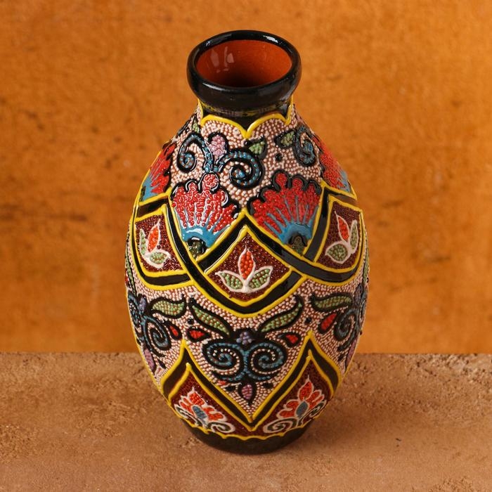 Ваза Риштанская Керамика Ваза Риштанская Керамика "Узоры", 17 см, микс