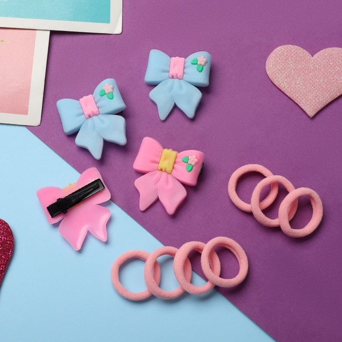 Набор для волос Набор для волос "Лучик" (10 резинок,4 зажима) бантик