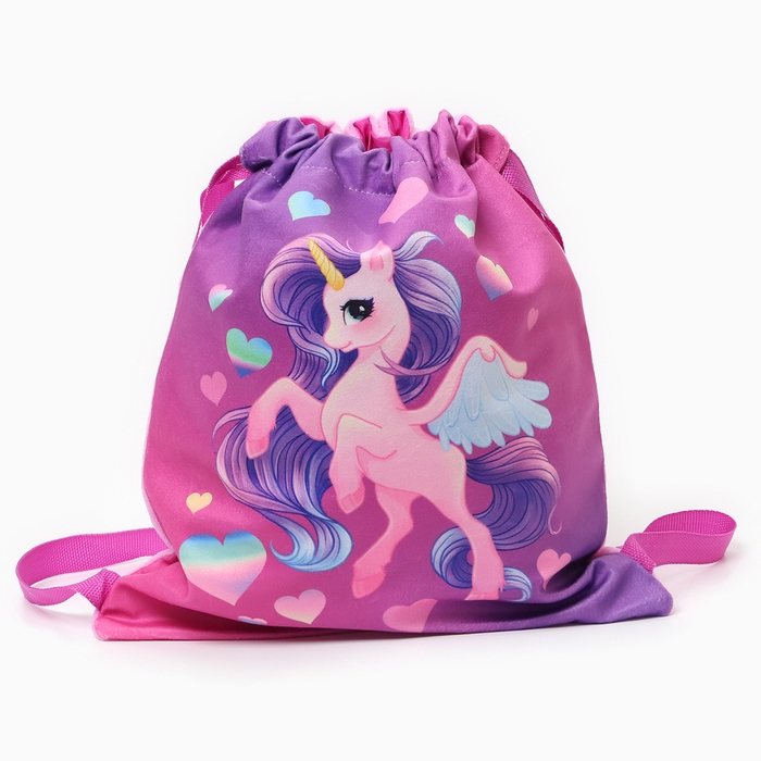 Сумка детская «Единорог», 35 × 30 см, цвет фиолетовый