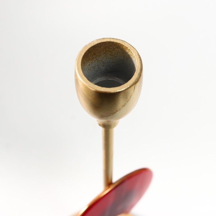 Подсвечник металл на 1 свечу Подсвечник металл на 1 свечу "Мраморный круг. Розовый закат" золото 29х9,5х9,5 см