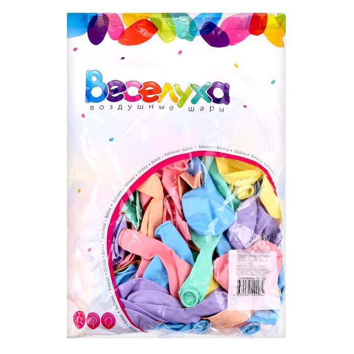 Шар латексный 12 Шар латексный 12", пастель, макаронс, набор 100 шт., МИКС