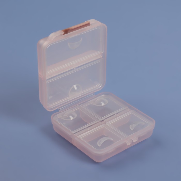 Таблетница, 7 × 7,8 × 3,5 см, 6 секций, складная, квадрат, цвет МИКС Таблетница, 7 × 7,8 × 3,5 см, 6 секций, складная, квадрат, цвет МИКС