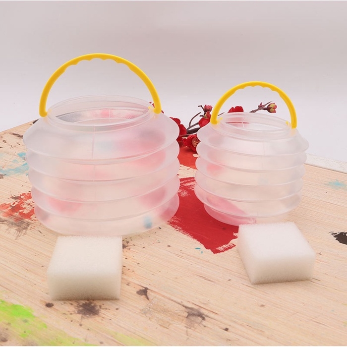 Стакан для кистей складной d=8,5 см, с губкой, прозрачный с ручкой Стакан для кистей складной d=8,5 см, с губкой, прозрачный с ручкой