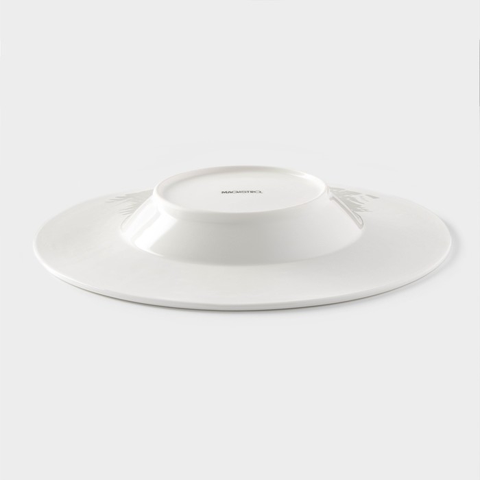 Тарелка фарфоровая для пасты Magistro «Rodos», 250 мл, d=25,4 см, цвет белый Тарелка фарфоровая для пасты Magistro «Rodos», 250 мл, d=25,4 см, цвет белый