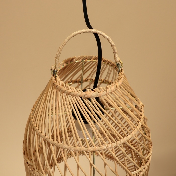 Светильник потолочный из ротанга Светильник потолочный из ротанга "Агус" 1х120Вт, Е27, 23х23х30 см