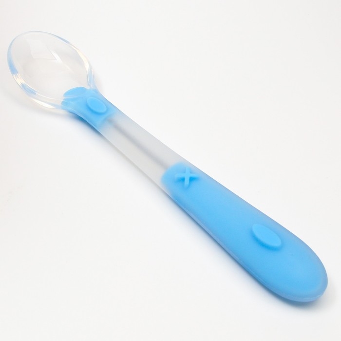 Ложка детская для кормления силиконовая, от 5 мес., цвет голубой Ложка детская для кормления силиконовая, от 5 мес., цвет голубой