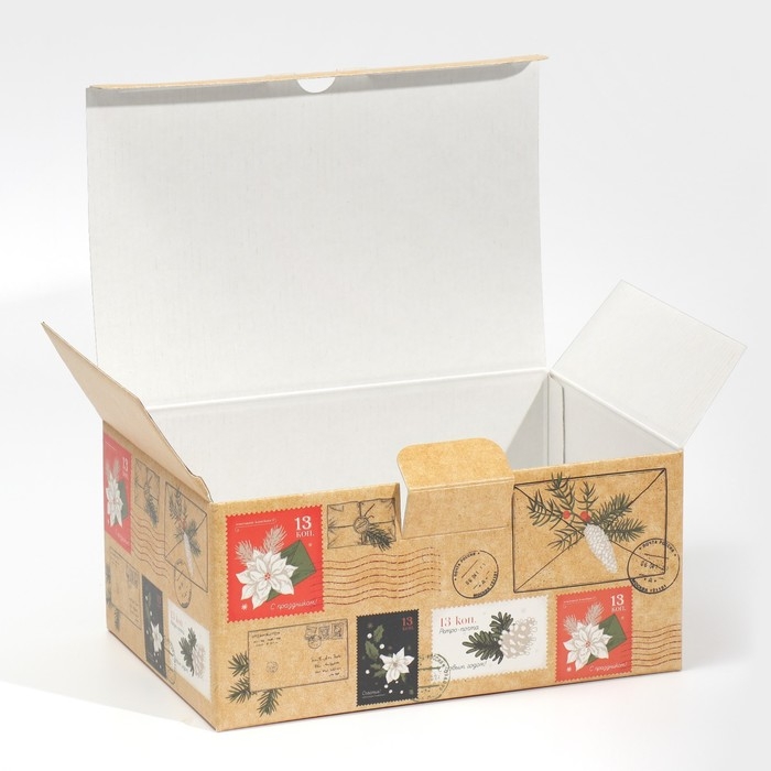 Коробка подарочная новогодняя складная «Почта», 22 х 15 х 10 см, Новый год Коробка подарочная новогодняя складная «Почта», 22 х 15 х 10 см, Новый год