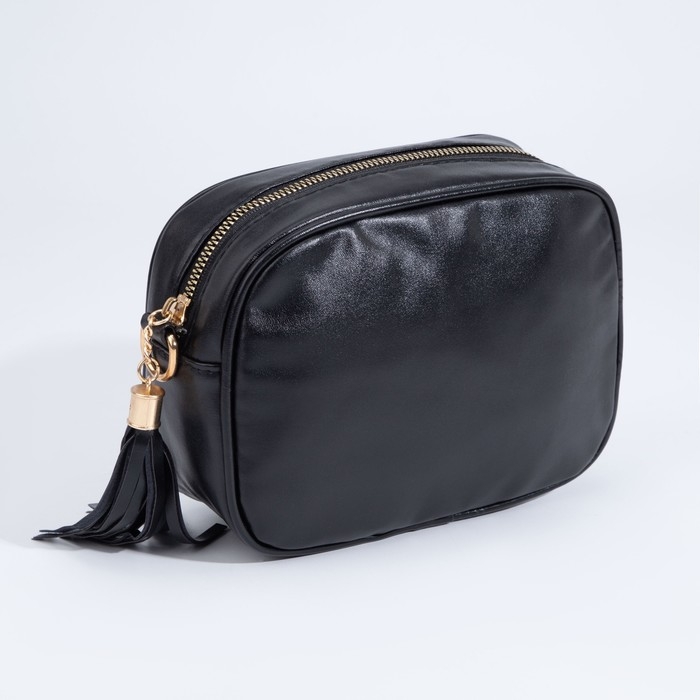 Сумка кросс-боди на молнии, наружный карман, цвет чёрный Сумка кросс-боди на молнии, наружный карман, цвет чёрный
