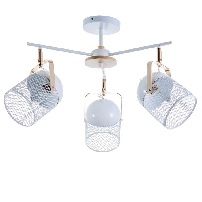 Люстра Люстра "Бирасо" 3x60Вт E27 белый-золото 58х58х40 см. Модель GZV-0036