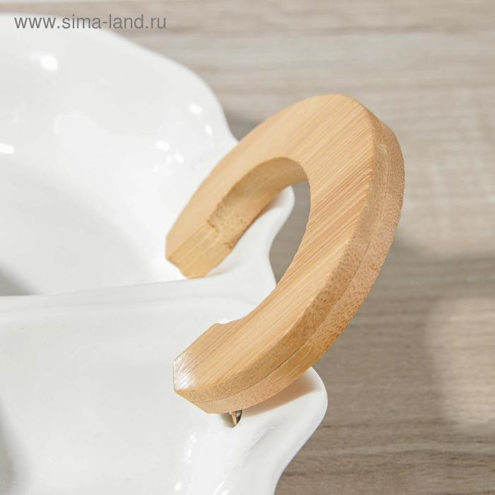 Менажница керамическая 4 секции «Эстет», 34×30×5 см, соусник