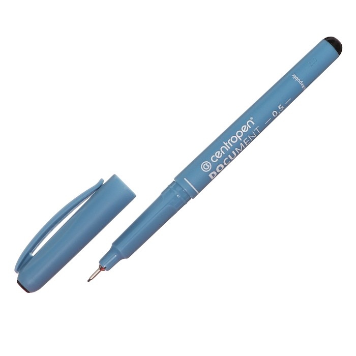 Ручка капиллярная, 0.5 мм, Centropen  Ручка капиллярная, 0.5 мм, Centropen "Document" 2631, черная, длина письма 500 м, картонная упаковка