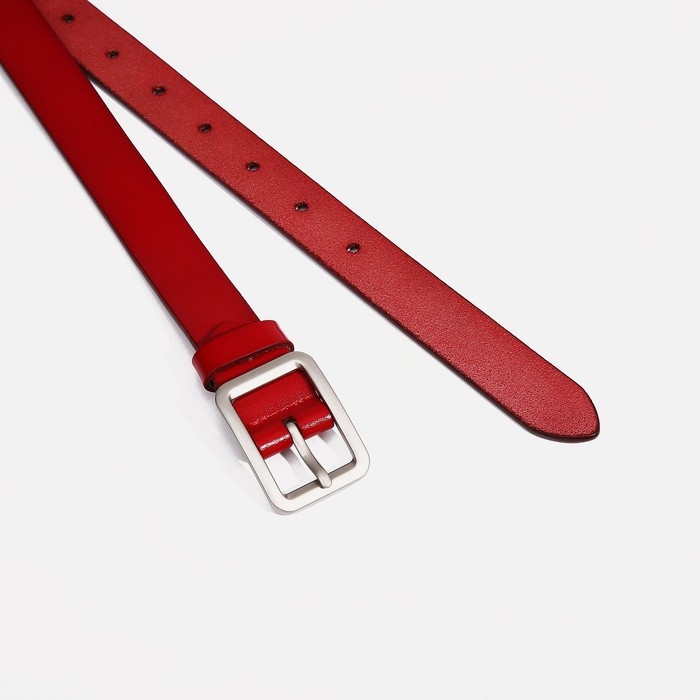 Ремень женский, ширина 2.2 см, винт, пряжка металл, цвет красный