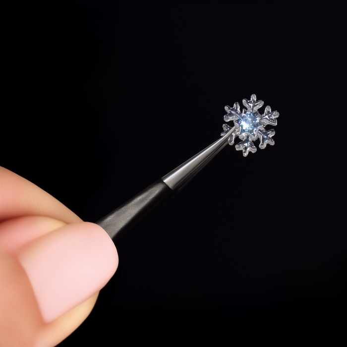 Новый год! Фигурки для дизайна ногтей «Снежинки», цвет полупрозрачный Новый год! Фигурки для дизайна ногтей «Снежинки», цвет полупрозрачный