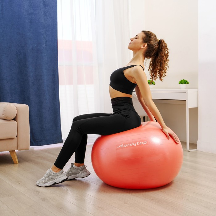 Фитбол ONLYTOP, d=85 см, 1400 г, антивзрыв, цвет оранжевый Фитбол ONLYTOP, d=85 см, 1400 г, антивзрыв, цвет оранжевый