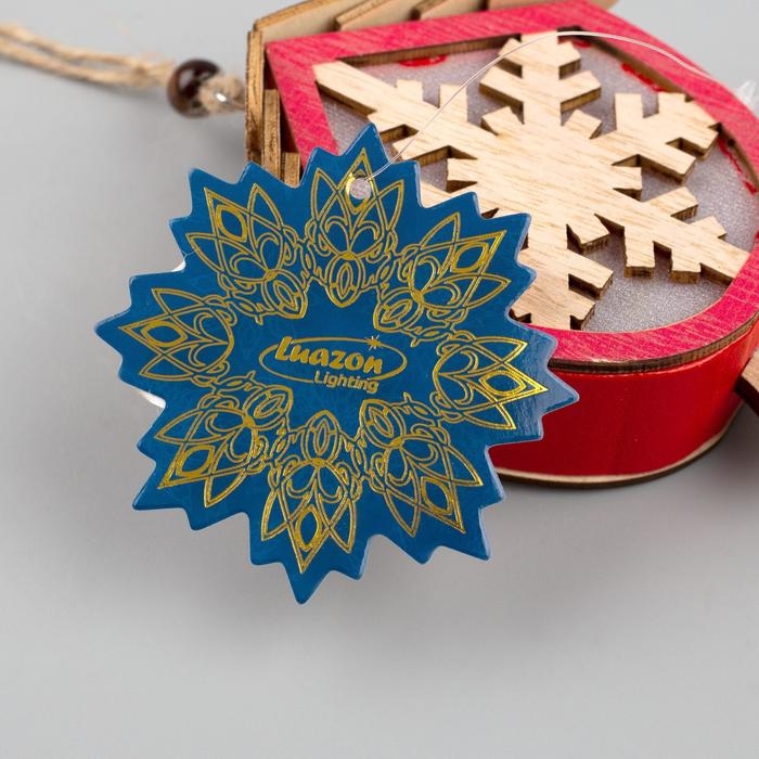 Ёлочная игрушка «Домик со снежинкой», от батареек, свечение тёплое белое Ёлочная игрушка «Домик со снежинкой», от батареек, свечение тёплое белое