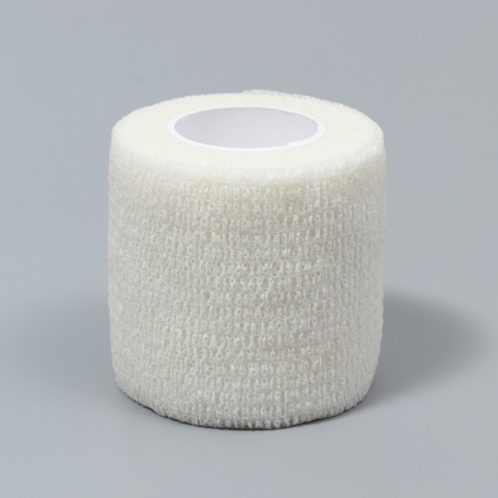 Бинт самофиксирующийся разрывной «Groomroom»‎, 5 см х 4,5 м, белый