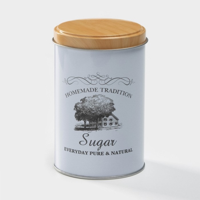 Банка для сахара &laquo;Дом и поле&raquo;, 12&times;7,5&times;7,5 см, цвет белый