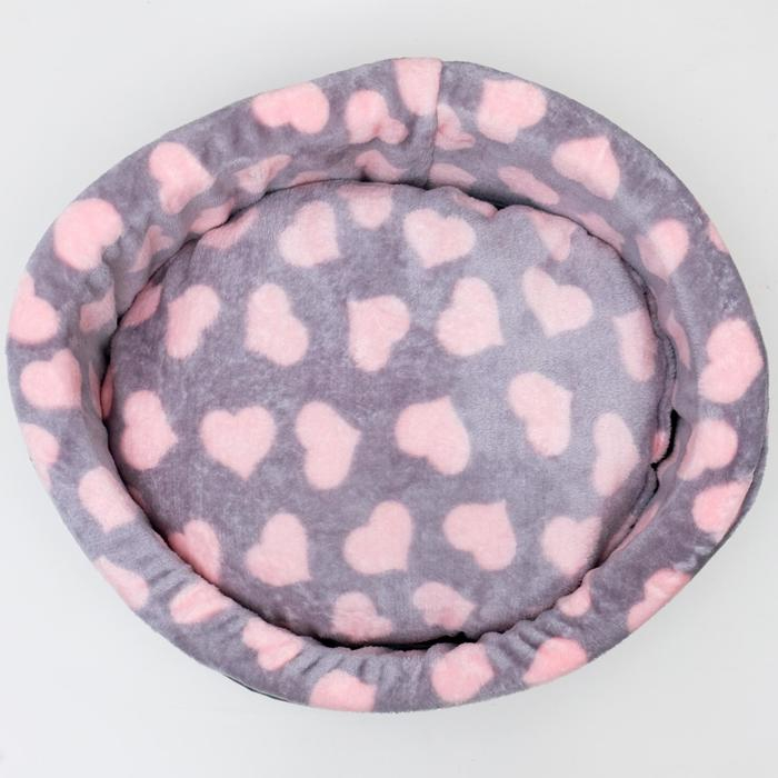 Лежанка  Лежанка "Оксфорд" №2, с мехом, 46 х 36 х 15 см микс цветов