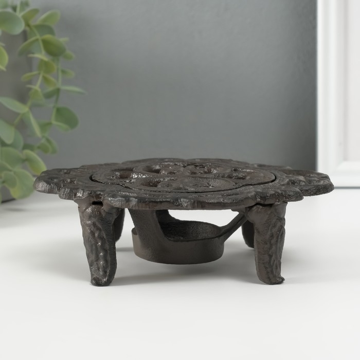 Подставка для греющей свечи на 1 свечу чугун Подставка для греющей свечи на 1 свечу чугун "Лилия" 15х12,5х5 см