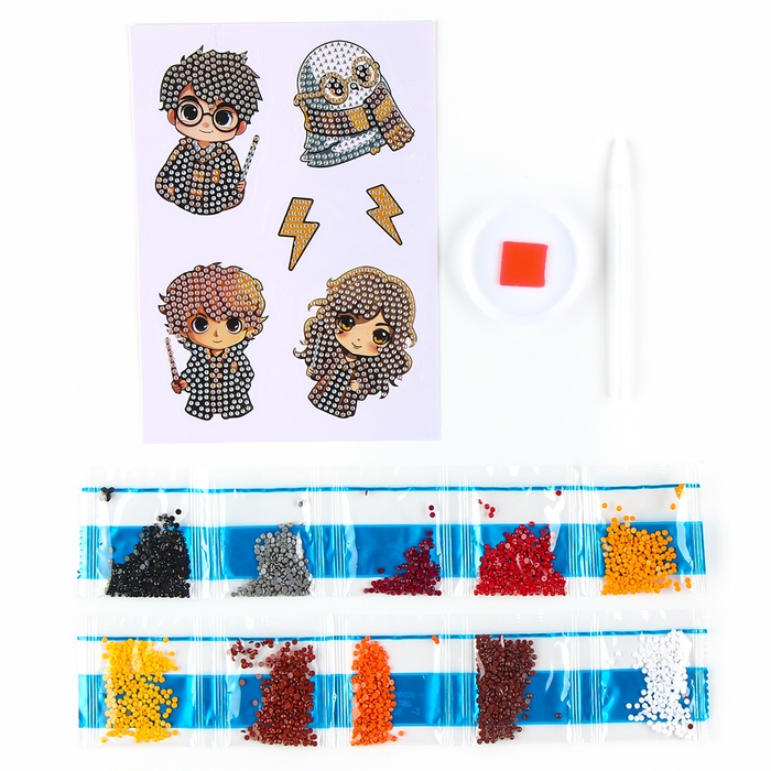 Алмазная мозаика-стикер с частичным заполнением для детей «Юные волшебники», набор для творчества