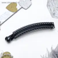 Банан для волос «Классика», петельки, 9.5 см, чёрный
