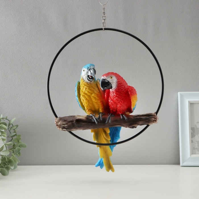 Подвесной декор Подвесной декор "Пара попугаев" 15х30х33см