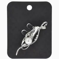 Брошь &laquo;Цветок&raquo; калла, жемчуг,  цвет белый в серебре