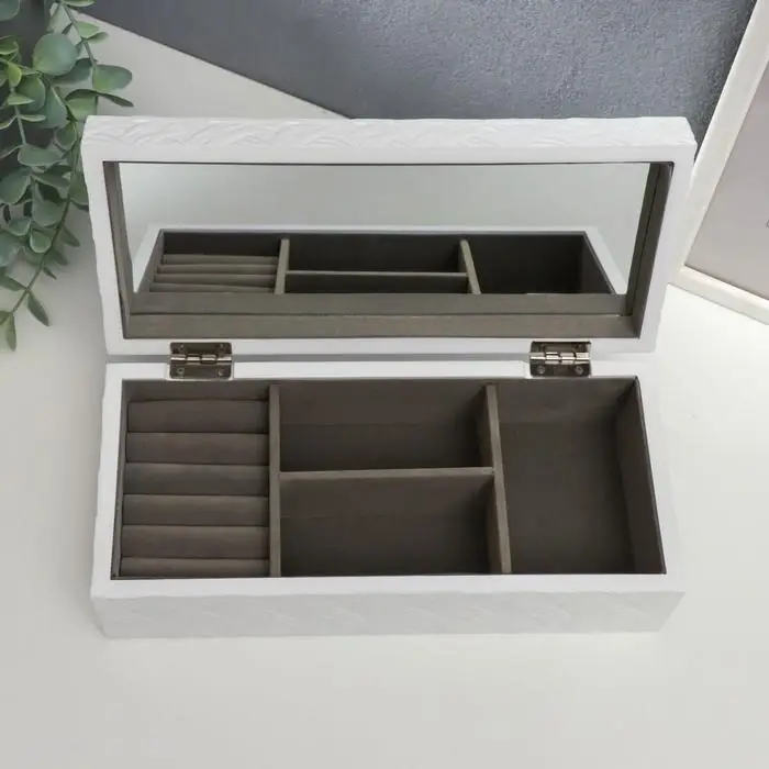 Шкатулка для украшений &laquo;Белое плетение&raquo;, дерево, 8&times;27&times;12.2 см