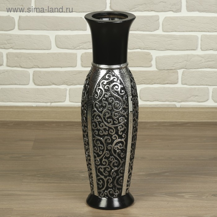 Ваза керамика напольная "Версаль" 60 см, чёрный