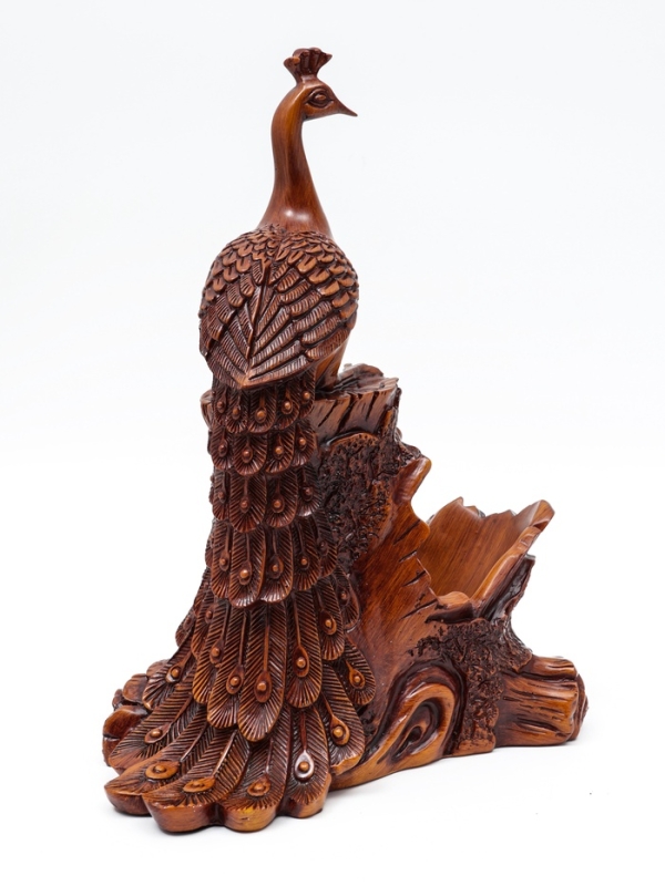 Подставка для бутылки  Подставка для бутылки "Павлин" под дерево, 23х15х33см