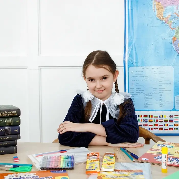 Набор первоклассника, 40 предметов, Calligrata &laquo;Бабочка&raquo;, в папке