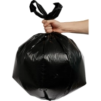 Мешки для мусора ПВД 60л 25мкм 30шт/рул черн 60x90см с ручками Luscan