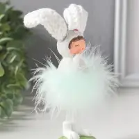 Сувенир полистоун "Малышка-зайка пушок стесняшка" 4,5х4х18 см