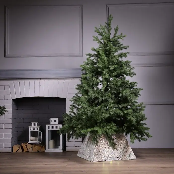 Юбка для елки, с подсветкой,  Юбка для елки, с подсветкой, "Белая", 50х30х7 см, 35LED, батарейки ААх3 (не в комплекте), свечение тёплое белое