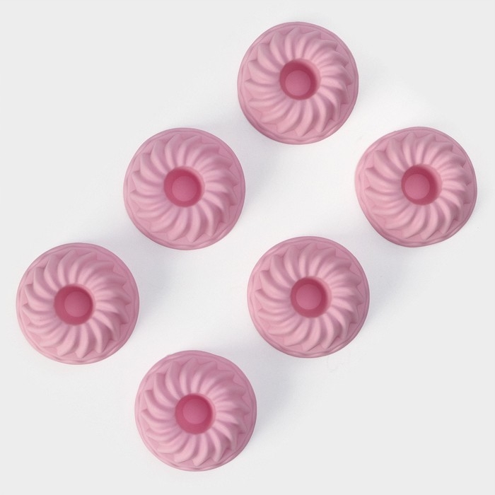 Набор форм для выпечки Доляна «Пальчики оближешь», силикон, 6 шт, 7×3 см, цвет розовый Набор форм для выпечки Доляна «Пальчики оближешь», силикон, 6 шт, 7×3 см, цвет розовый