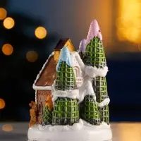 Светодиодная фигура &laquo;Дом печеньки&raquo;, 10&times;7 см, 4 LED, от батареек, свечение тёплое белое