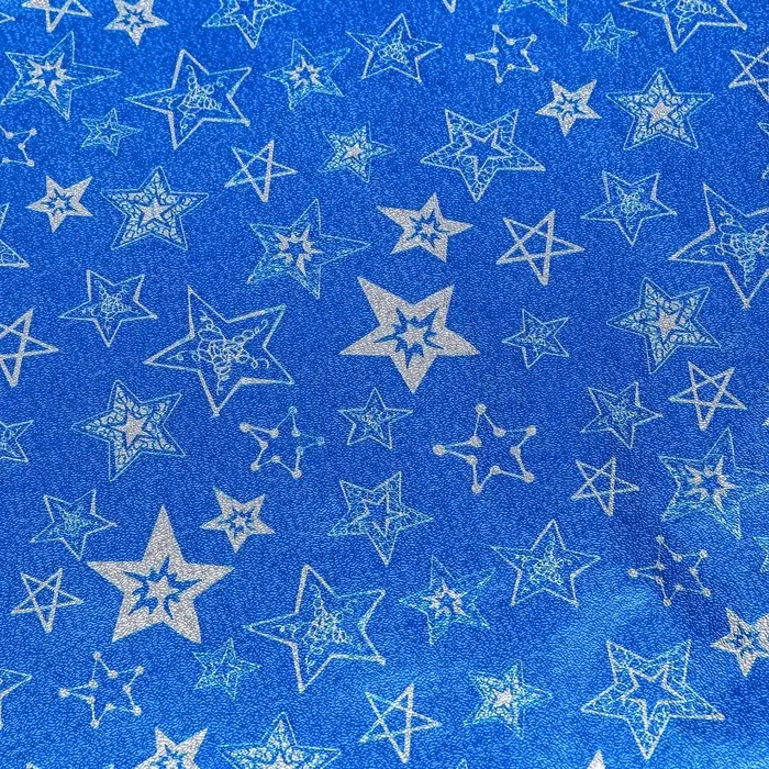 Плёнка упаковочная фольгированная "Звездочки", 70 × 50 см, синий