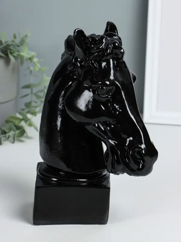 Копилка для денег &laquo;Голова коня&raquo;, гипс, 25 см, чёрный