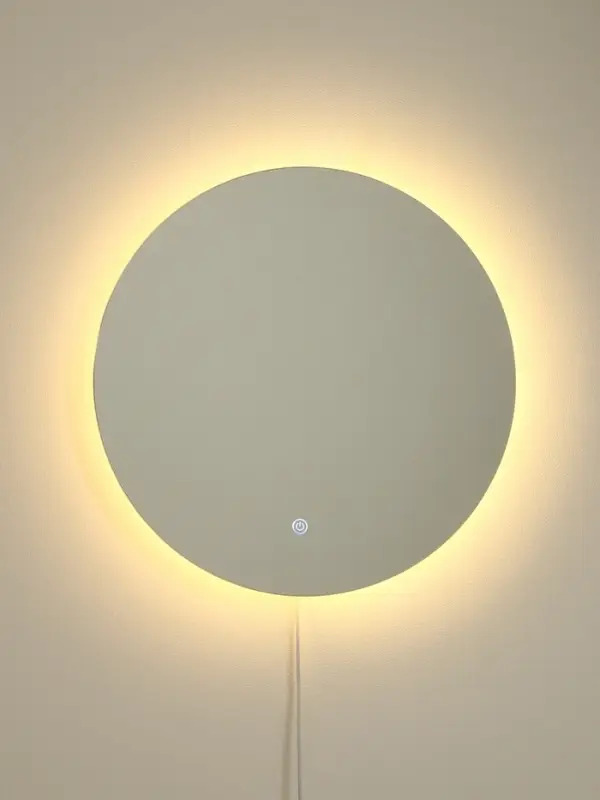 Зеркало интерьерное настенное «Рубин» круглое c окантовкой, с LED-подсветкой, сенсорное, d=50 см 109