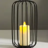 Металлический подсвечник на 1 свечу &laquo;Лофт. Прутья&raquo;, чёрный, 24&times;13.5&times;13.5 см