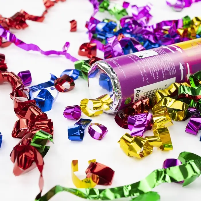 Хлопушка пневматическая "Праздничный фейерверк"серпантин фольга,ассорти,металлик,(24/60) Хлопушка пневматическая "Праздничный фейерверк"серпантин фольга,ассорти,металлик,(24/60)