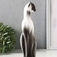 Фигура керамика &laquo;Кошка Багира&raquo;, 21 см, белый с чёрным