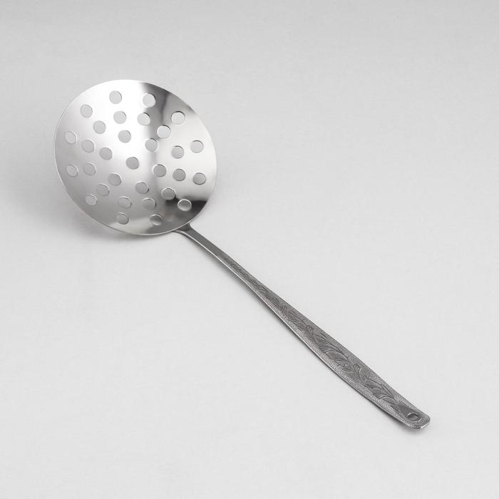 Шумовка большая «Уралочка», 30 см, d=10,5 см, толщина 2 мм, упрощённая обработка Шумовка большая «Уралочка», 30 см, d=10,5 см, толщина 2 мм, упрощённая обработка