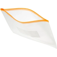 Папка-конверт на молнии А5 150мкм прозрачн.,с карманом д/визитки 10шт/уп