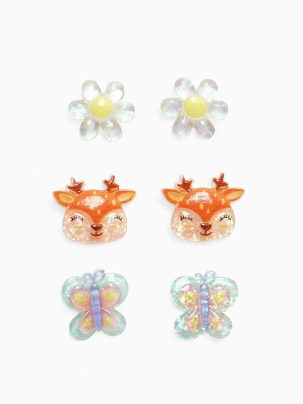 Серьги-клипсы детские на магните  Серьги-клипсы детские на магните "Выбражулька" ассорти, форма МИКС (набор 3 пары)