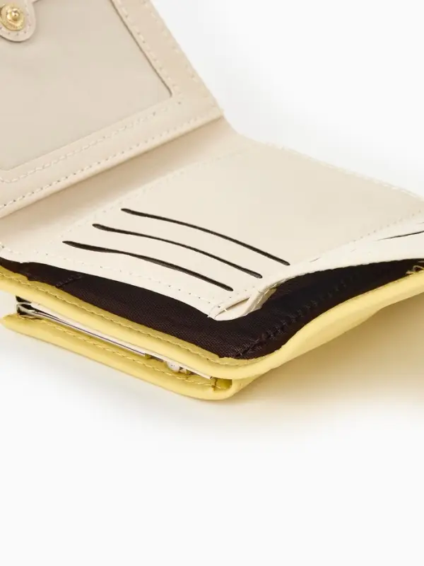 Кошелёк женский на кнопке, 10.5&times;3&times;8.5 см, однотонный, жёлтый