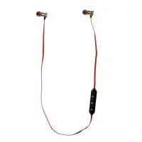 Наушники спортивные беспроводные, магнитные, Luazon VBT 1.30, вакуумные, Bluetooth 4.1, с микрофоном, 80 мАч, чёрно-красные
