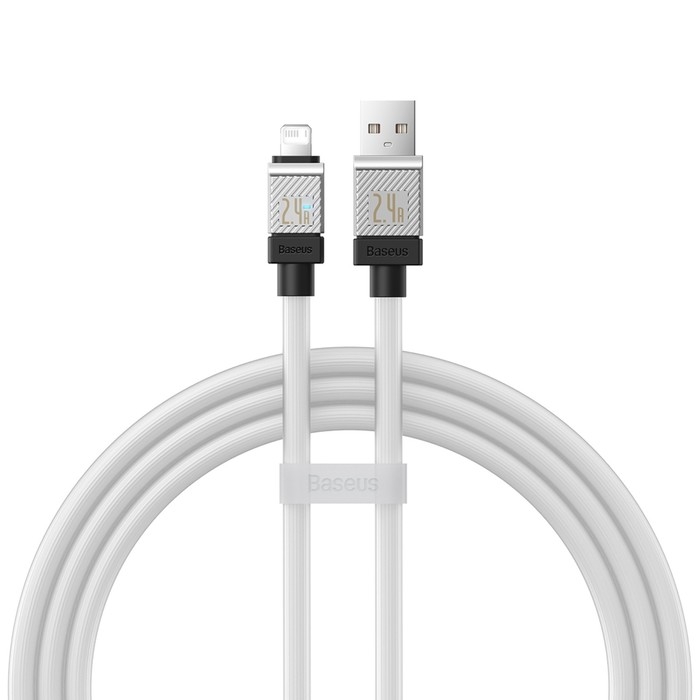 Кабель Baseus, Lightning - USB, 2.4 А, 2 м, белый Кабель Baseus, Lightning - USB, 2.4 А, 2 м, белый