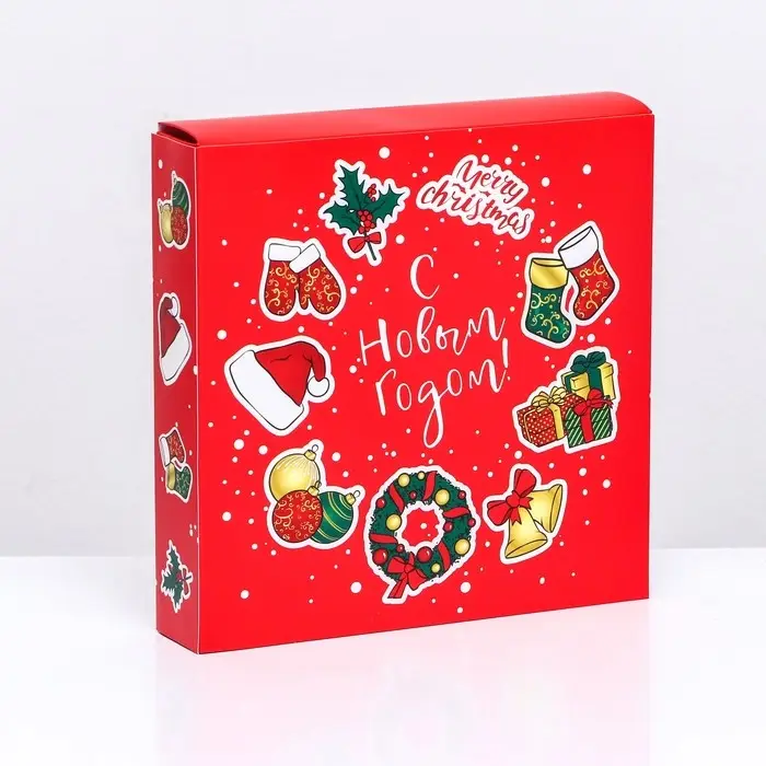 Коробка под 8 конфет и шоколадки, 17.7&times;17.7&times;3.8 см